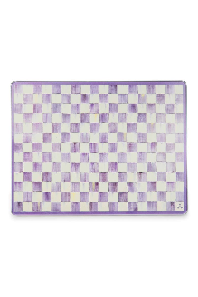 Violet Check Set of 2 Glass Cutting Boards, Alternate, color, VIOLET