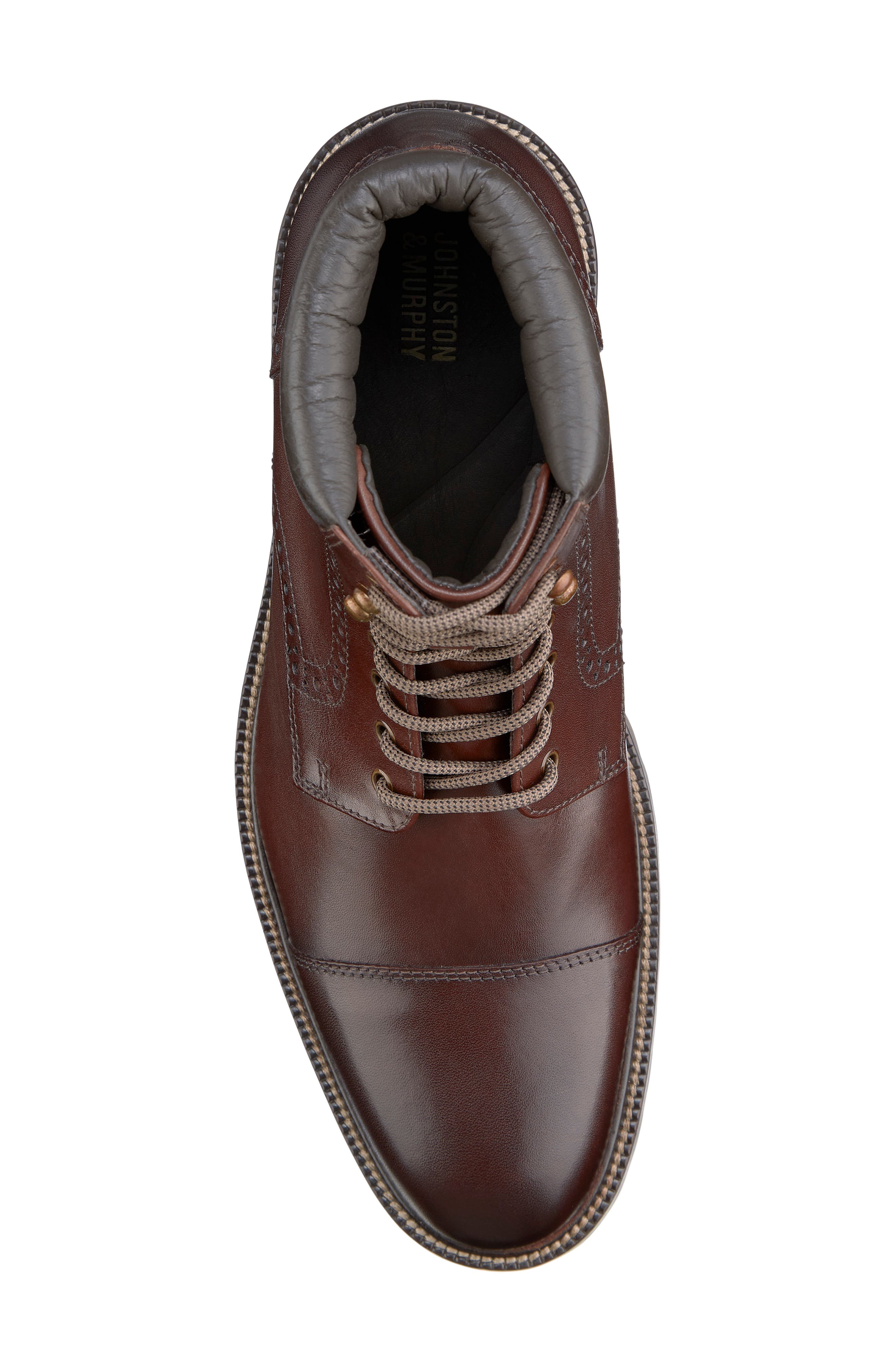 Hobson Cap Toe Boot, Alternate, color, MAHOGANY