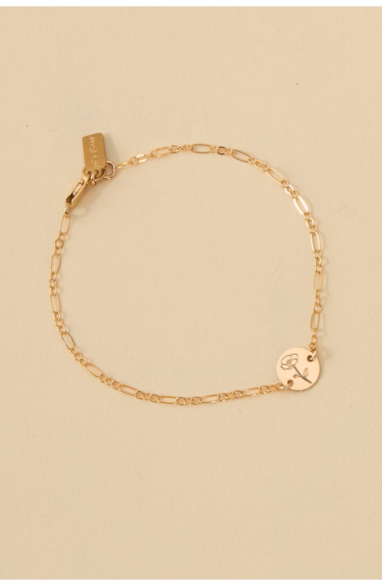 Set & Stones Lily Birth Flower Bracelet, Alternate, color, Gold / February
