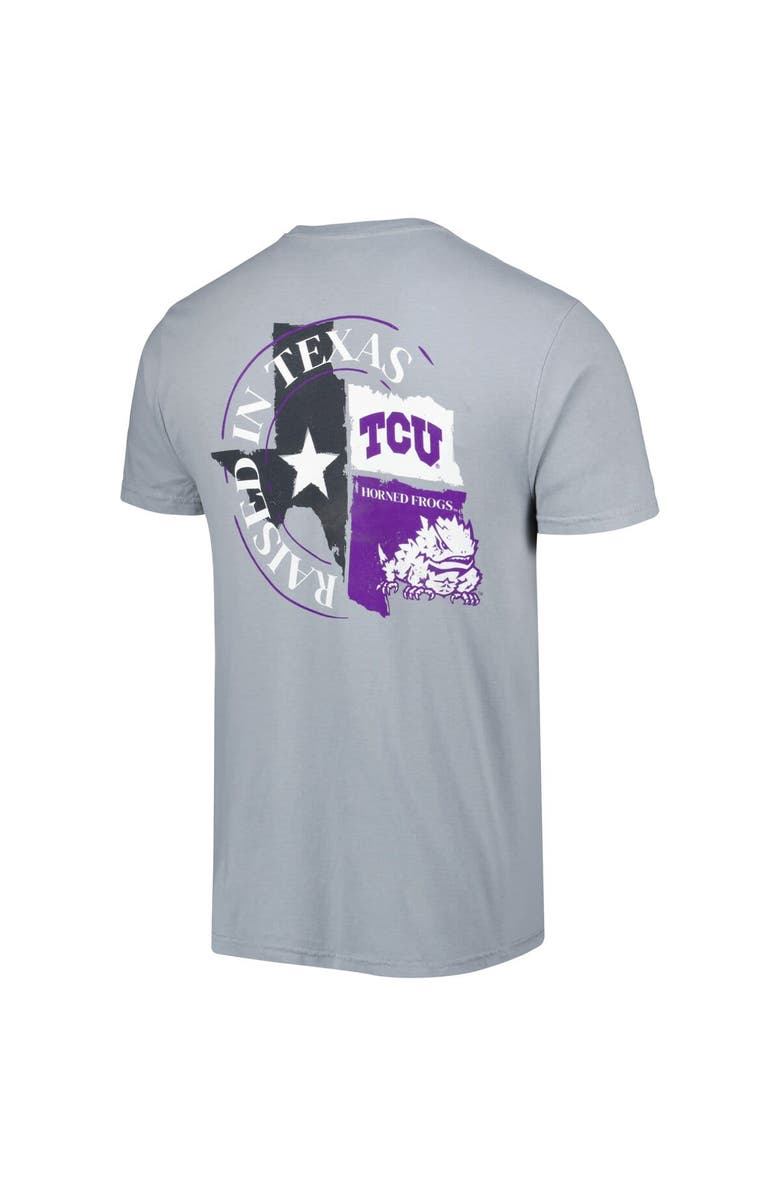 IMAGE ONE Men's Gray TCU Horned Frogs Hyperlocal T-Shirt, Alternate, color, Gray