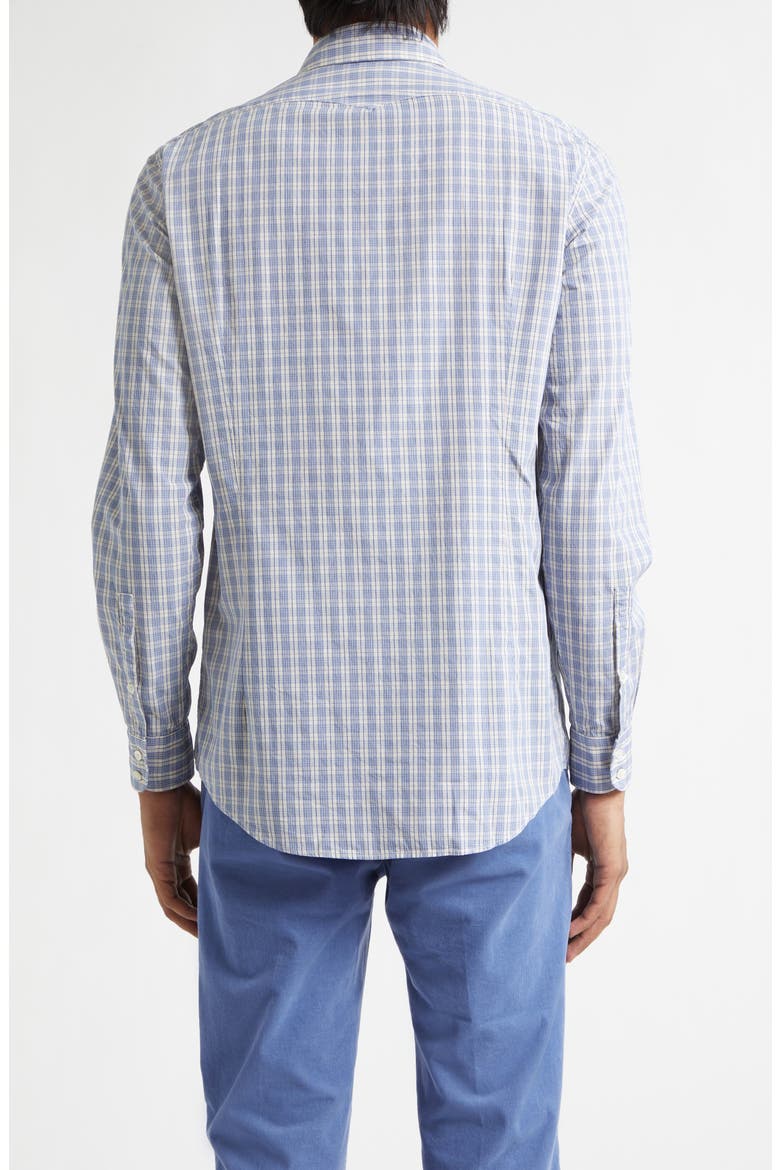 Canary Plaid Cotton Button-Up Shirt, Alternate, color, CHAMPAGNE