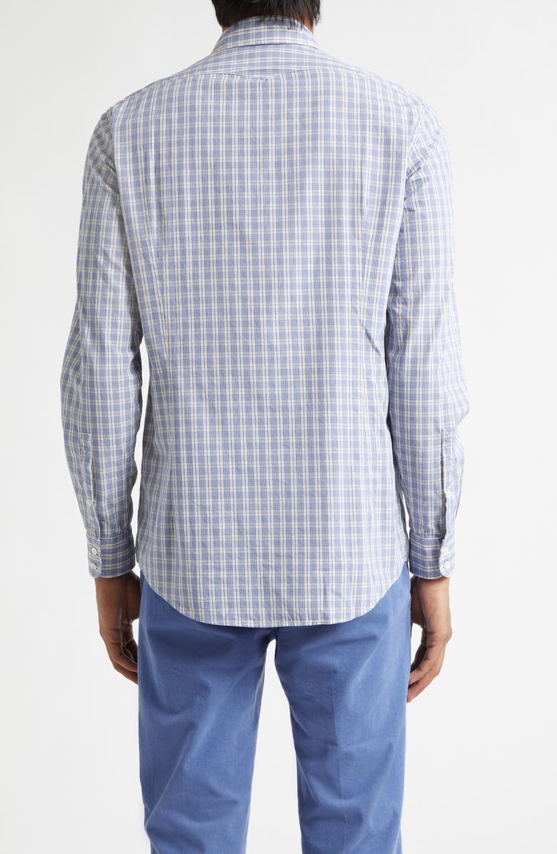 Massimo Alba Canary Plaid Cotton Button-Up Shirt, Alternate, color, Champagne