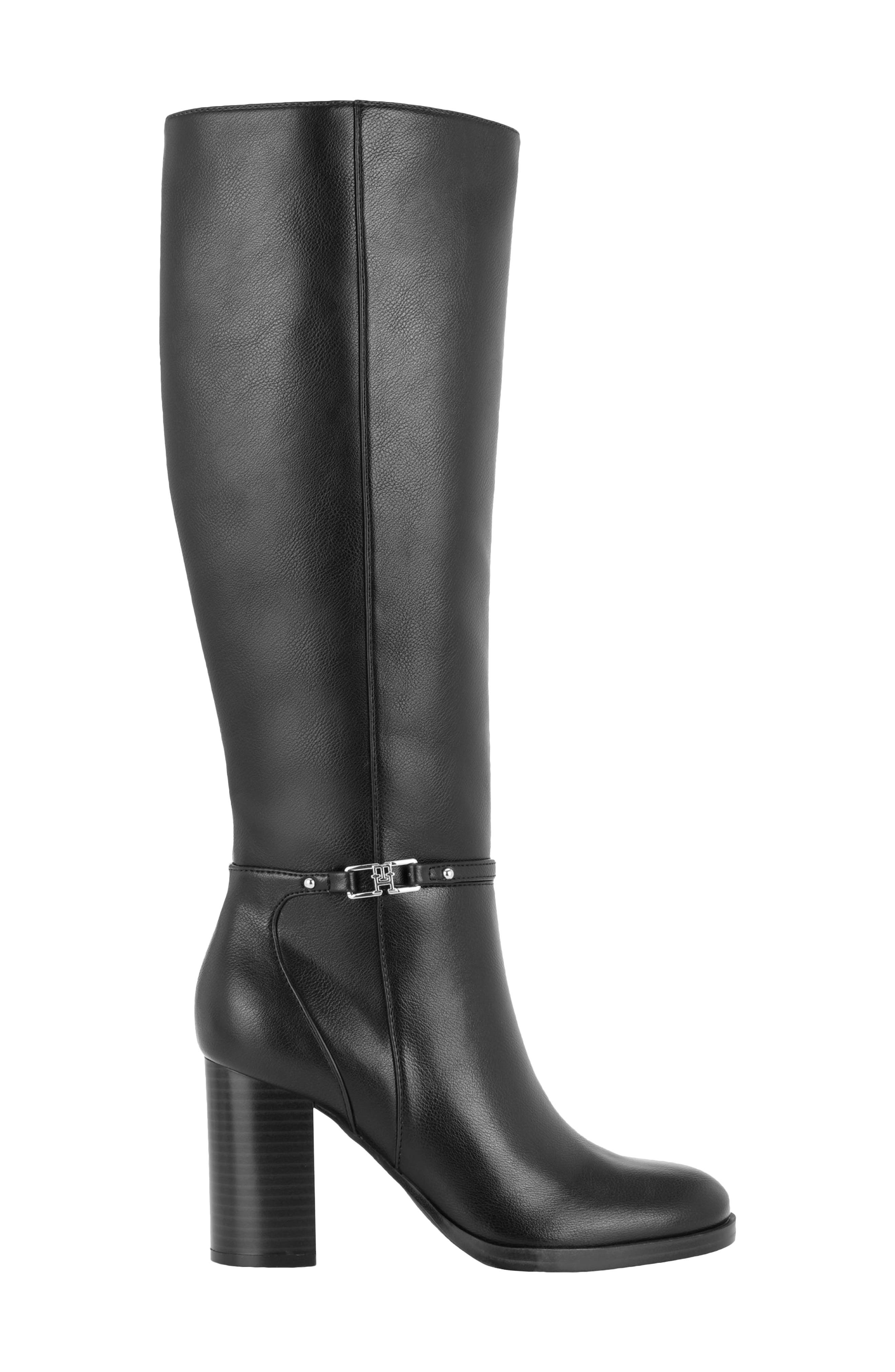 Umbra Knee High Faux Leather Boot, Alternate, color, BLACK
