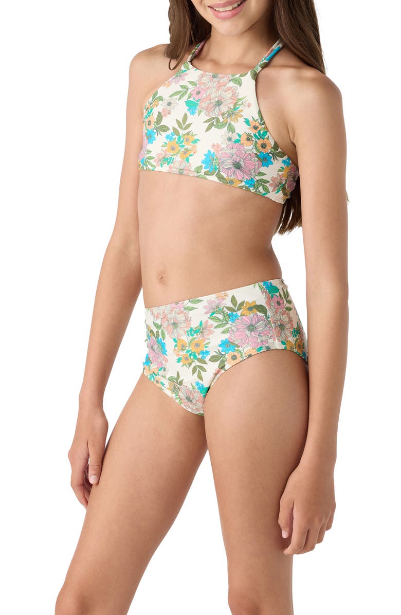 O'Neill Kids' Cara Floral Braided Two-Piece Swimsuit, Alternate, color, 