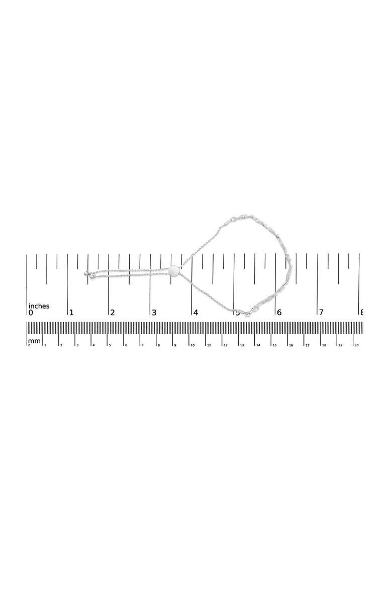 Haus of Brilliance Silver 1/2 Cttw Diamond Alternating Circle and Kite Link Adjustable Bolo Bracelet, Alternate, color, White