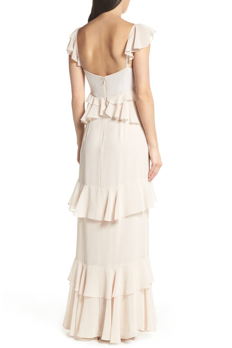 The Gywneth Ruffle Maxi Gown, Alternate, color, CHAMPAGNE