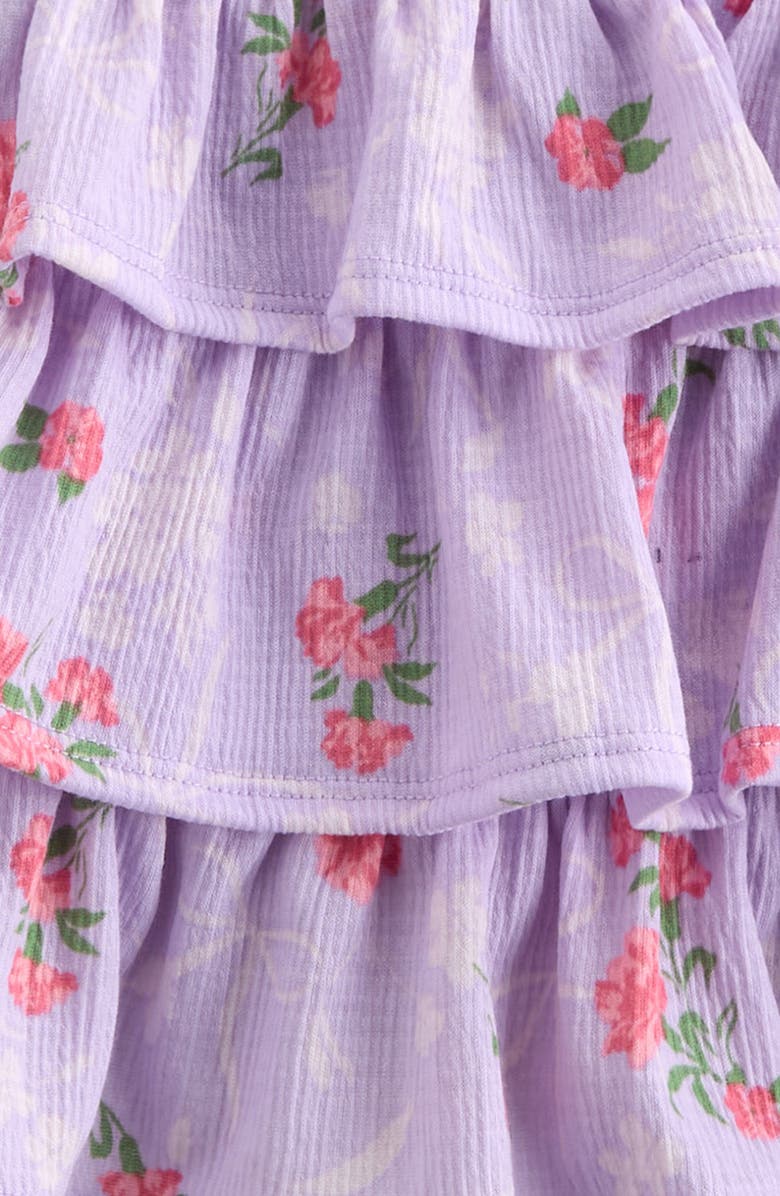 Nordstrom Kids' Smocked Tiered Skirt, Alternate, color, Purple Secret Bow Floral