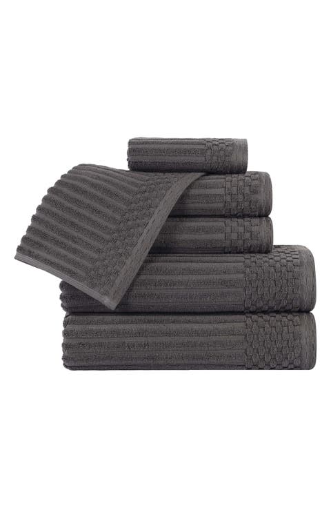 Soho 6-Piece Textured Cotton Bath Towel Set