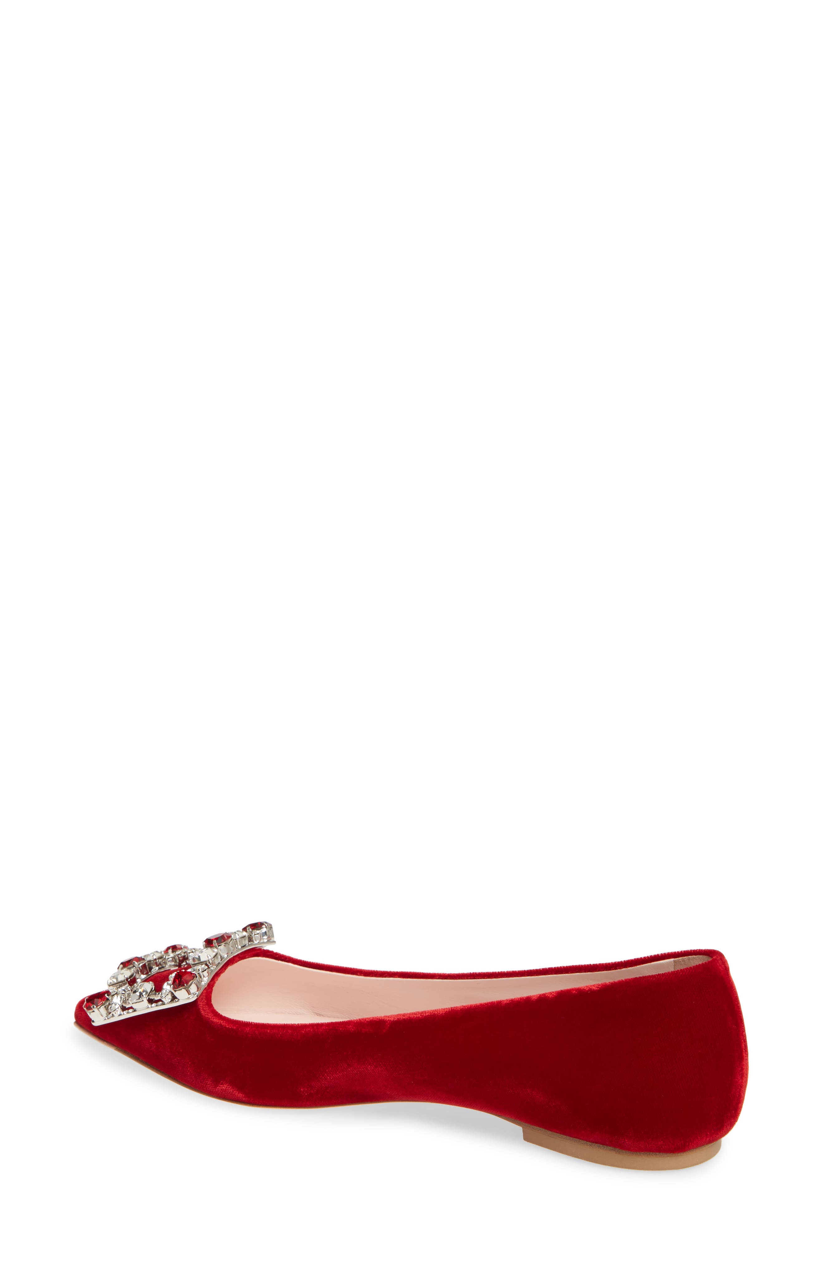 Roger Vivier Brochamour Crystal Buckle Flat, Alternate, color, 