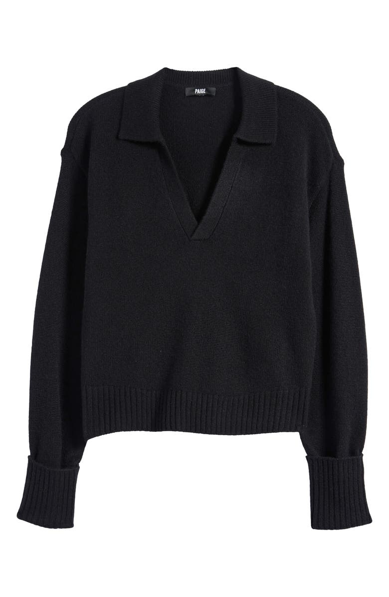 PAIGE Maxie Cashmere Polo Sweater, Alternate, color, Black