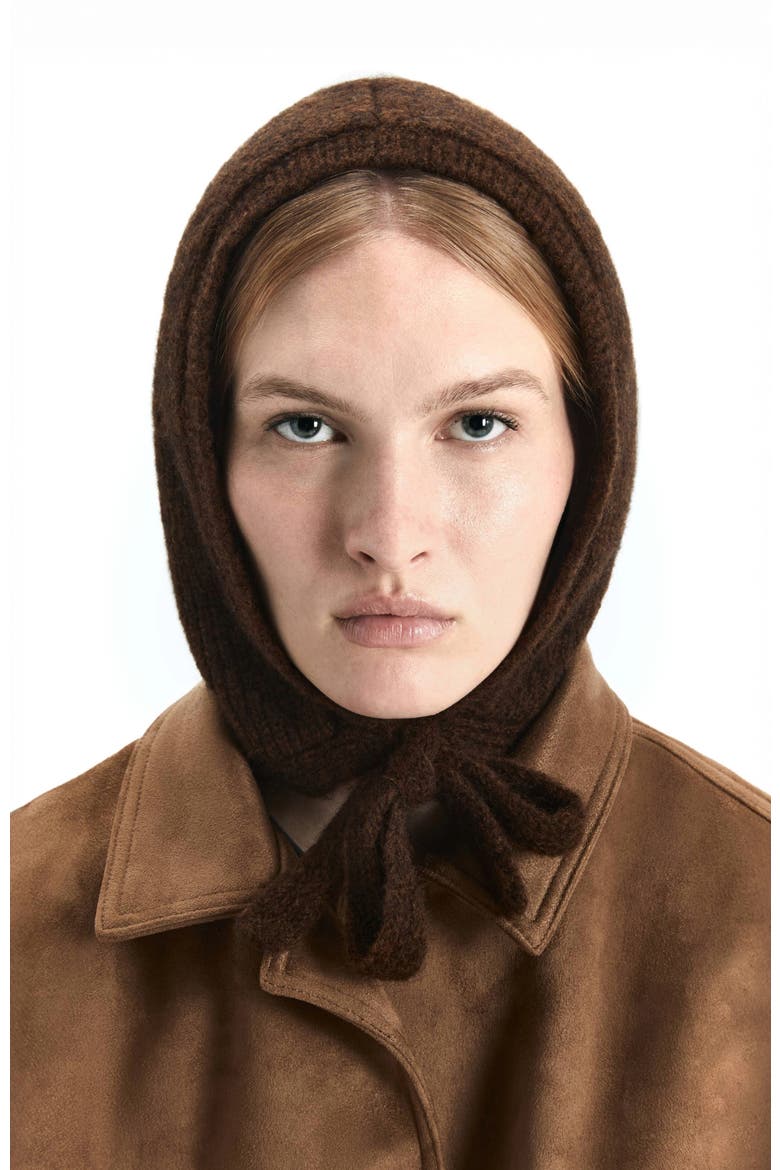 Upcycled Alpaca Wool Tie Balabonnet, Alternate, color, Chocolate Brown