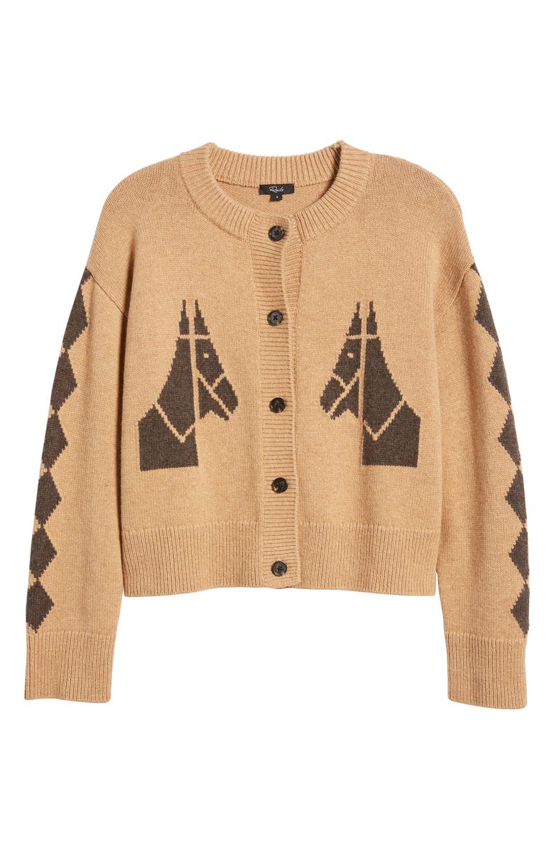 Rails Mavie Intarsia Horse Cotton & Wool Blend Cardigan, Alternate, color, 