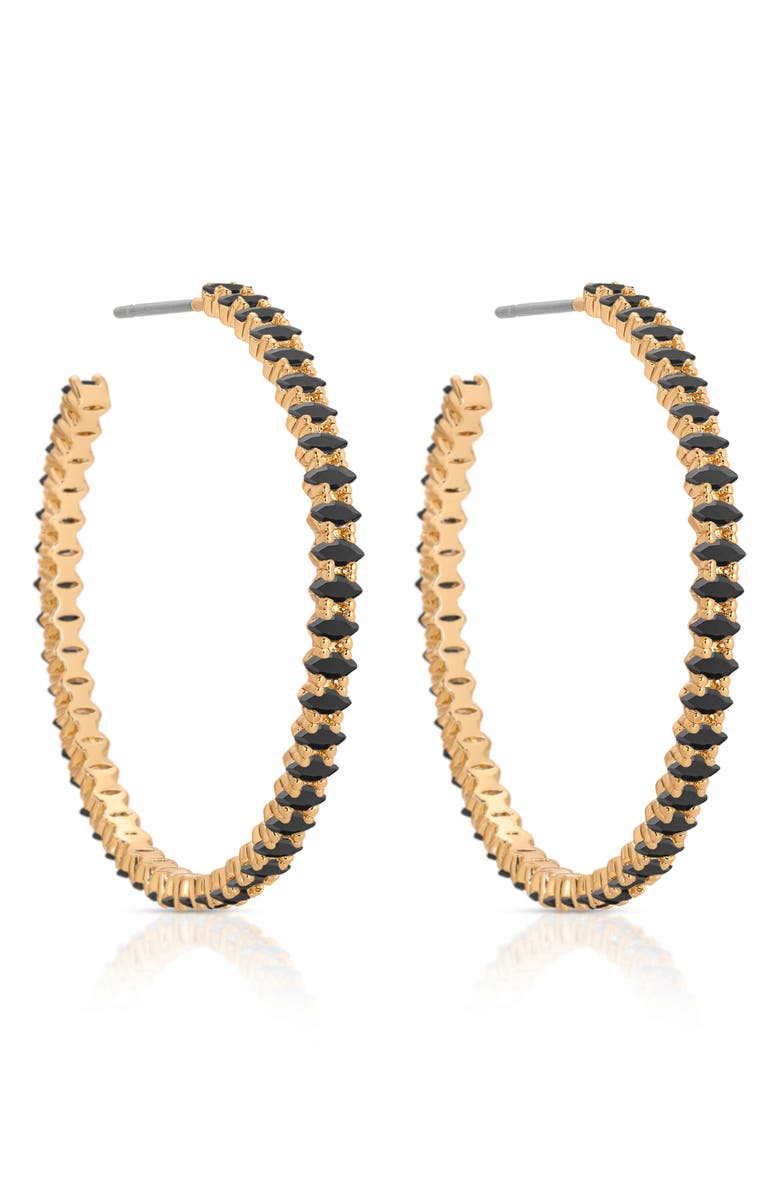 Ettika Dainty Marquise Cubic Zirconia Hoop Earrings, Alternate, color,