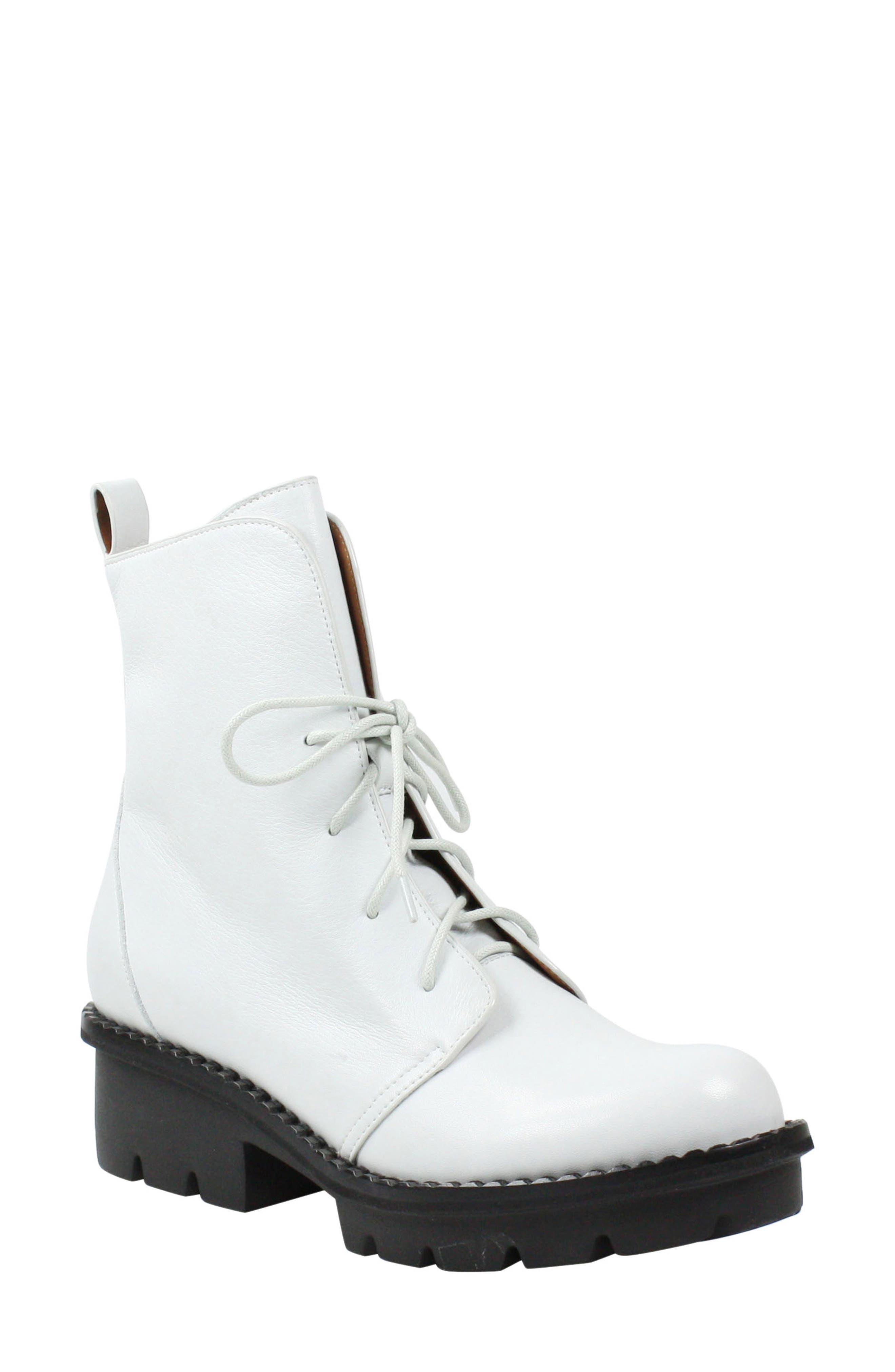 Fruma Lace-Up Boot, Main, color, WHITE