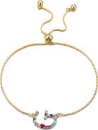Adornia Mixed Crystal Initial Chain Bracelet