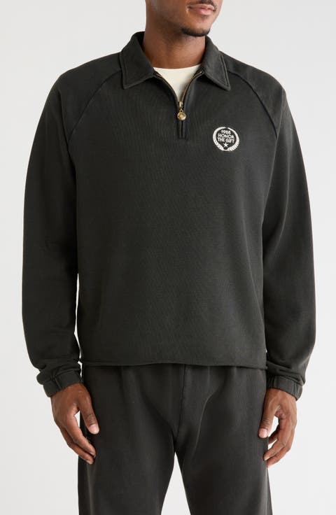 Cotton Terry Quarter-Zip Pullover