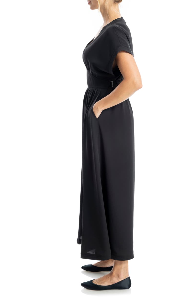 MAX STUDIO V-Neck Maxi Dress, Alternate, color, Black