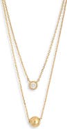 NORDSTROM RACK Cubic Zirconia & Ball Layered Necklace