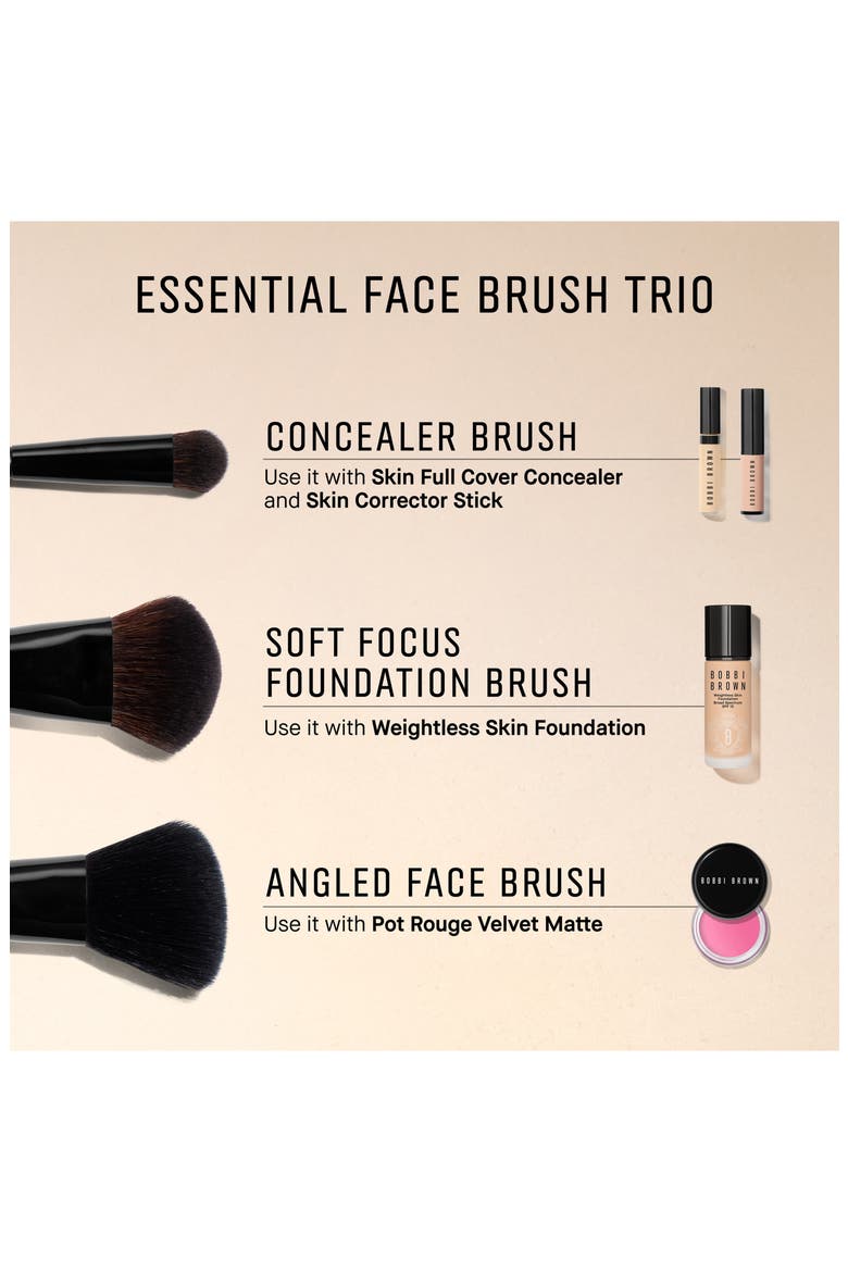 Essential Makeup Face Brush Trio Gift Set $180 Value, Alternate, color, NO COLOR