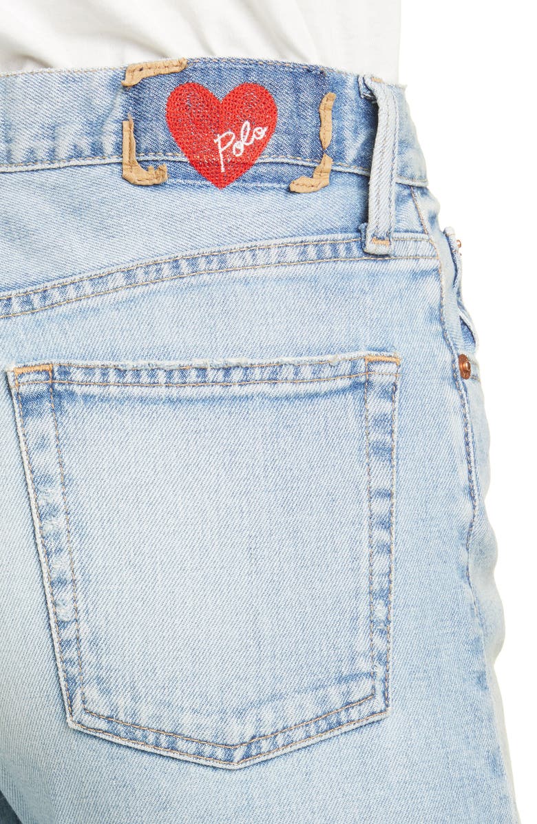 Polo Ralph Lauren Distressed Raw Hem Skinny Jeans, Alternate, color, 