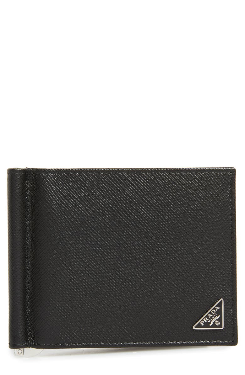 Prada Saffiano Leather Money Clip Wallet, Main, color,