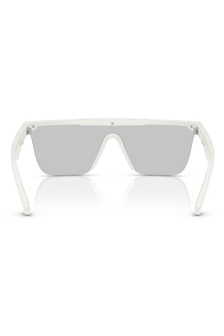 141mm Rectangular Shield Sunglasses, Alternate, color, WHITE / LIGHT GREY SILVER