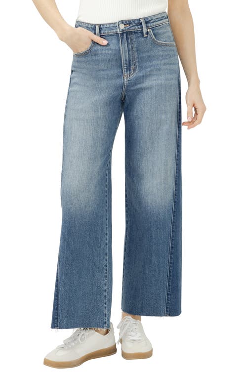 Silver Jeans Co. Isbister Raw Hem Two Tone High Waist Wide Leg Jeans In Blue