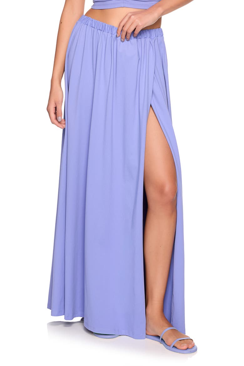 Side Slit Maxi Skirt, Main, color, BLUE VELVET