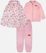 Deux par Deux 3-in-1 Two-Piece Mid-Season Outerwear with Solid Pants Set