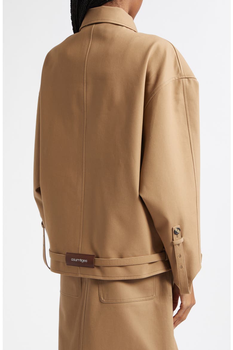 Oblique Short Cotton Trench Jacket, Alternate, color, FAUVE