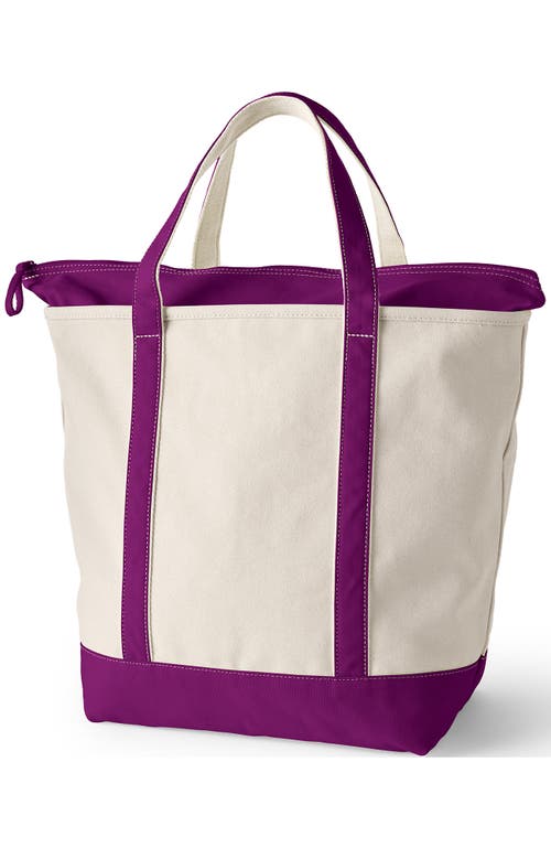Lands' End Zip Top Canvas Tote Bag