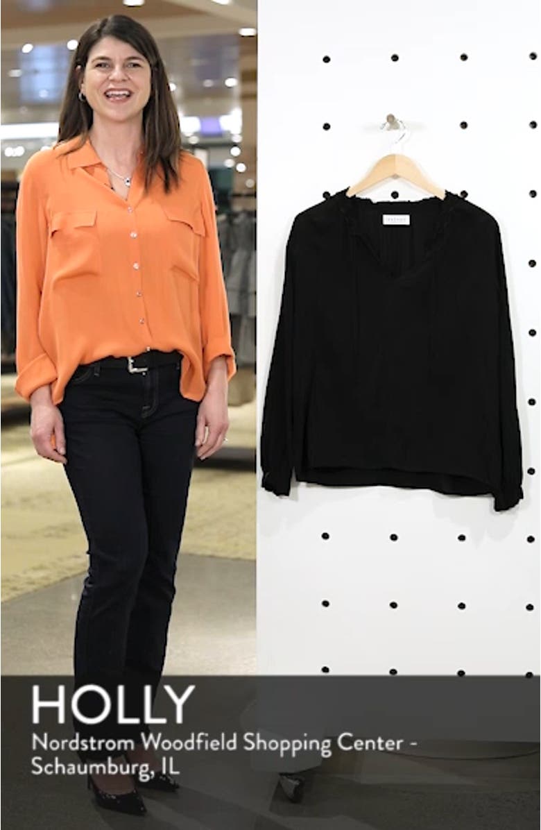 Ruffle Tie Neck Top, sales video thumbnail