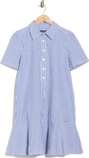 Tommy Hilfiger Ruffle Hem Cotton Shirtdress