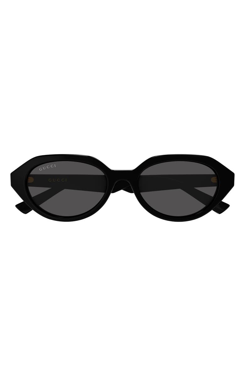 Gucci 53mm Geometric Sunglasses, Main, color, Black