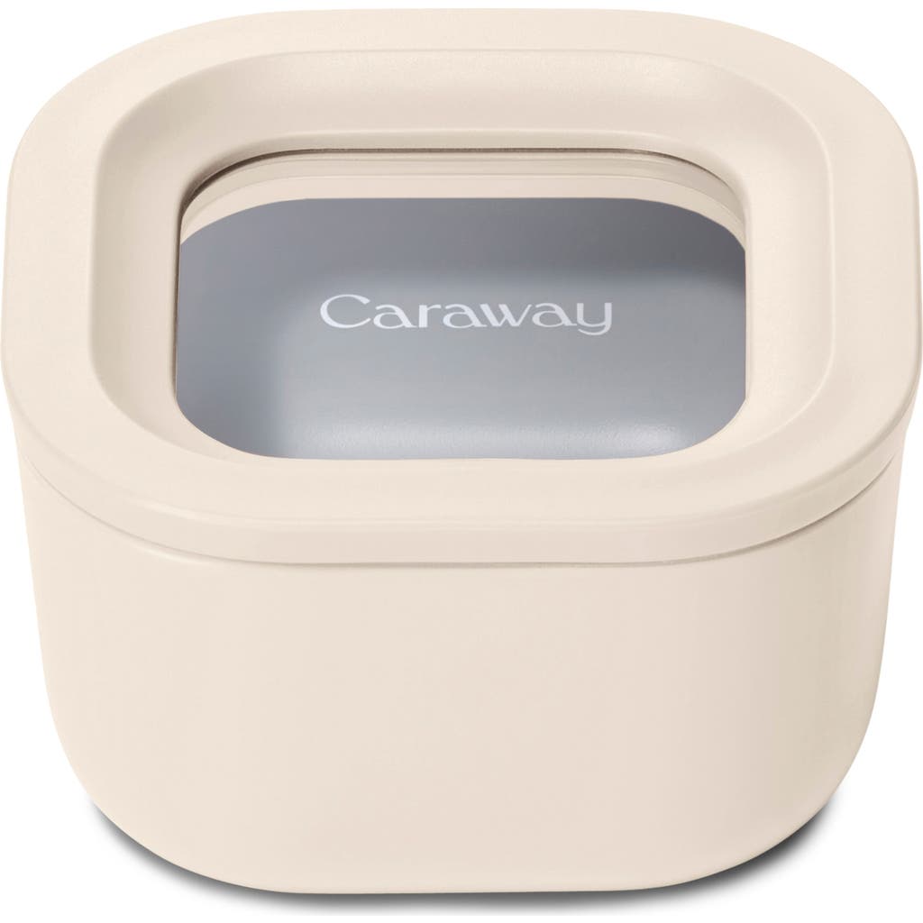 Caraway Mini Square Glass Food Storage Container In Neutral