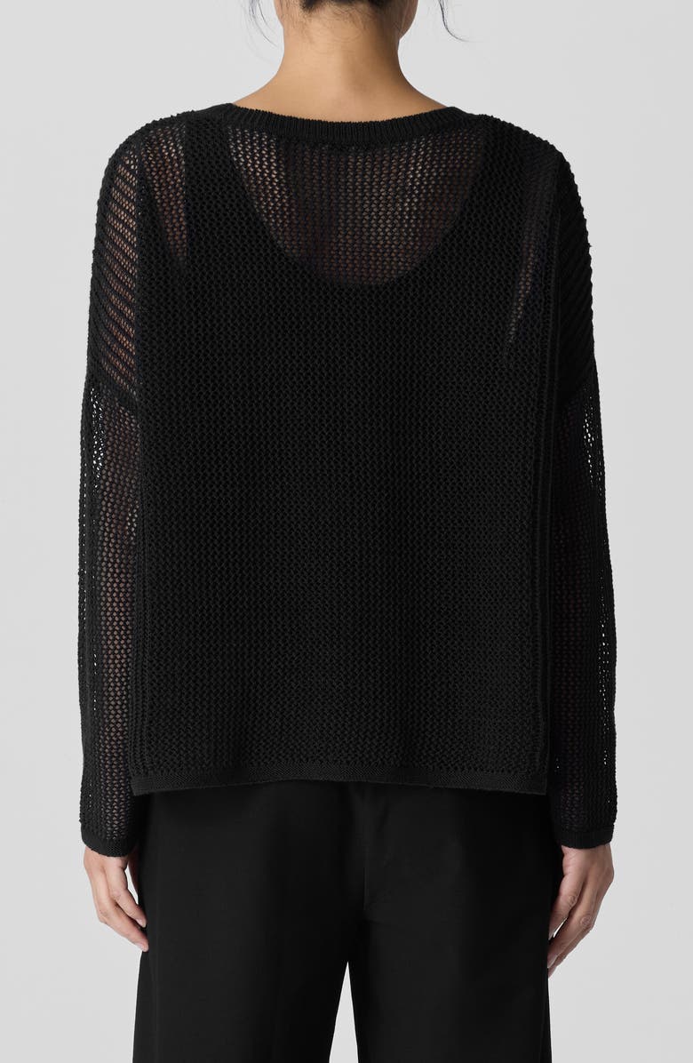 Eileen Fisher Open Stitch Organic Linen & Organic Cotton Sweater, Alternate, color, 