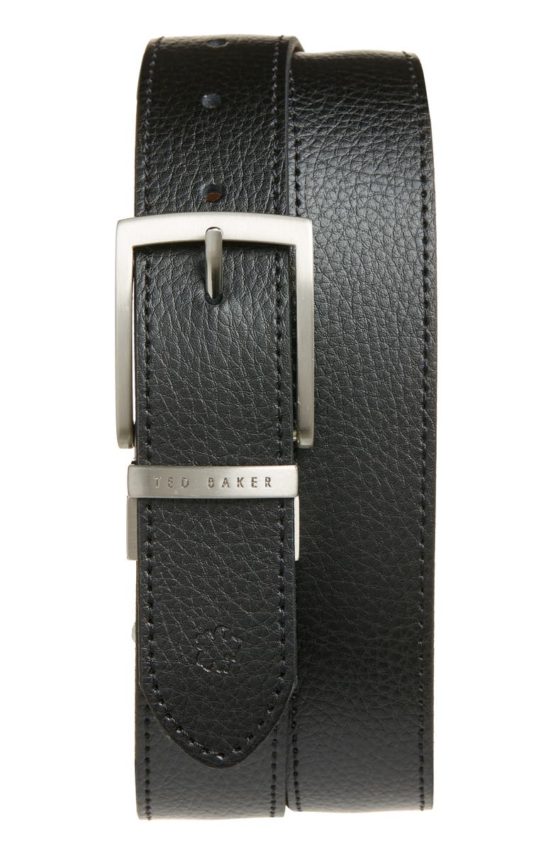 Ted Baker London Breemer Reversible Leather Belt, Main, color, Black