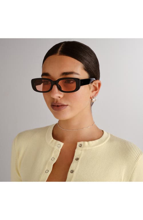 Aire Ceres 51mm Rectangular Sunglasses In Black/cinnamon Tint