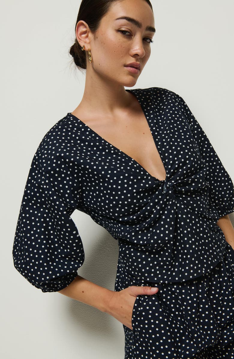 Nation LTD Celeste Puff Sleeve Top, Alternate, color, Cabana Polka Dot