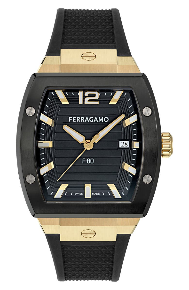 FERRAGAMO F-80 Tonneau Bracelet Watch, 42mm, Main, color, Two Tone