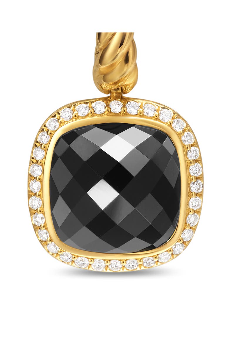 David Yurman Albion<sup>®</sup> Drop Earrings in 18K Yellow Gold with Diamonds, 10mm, Alternate, color, 18K Gold/ Onyx