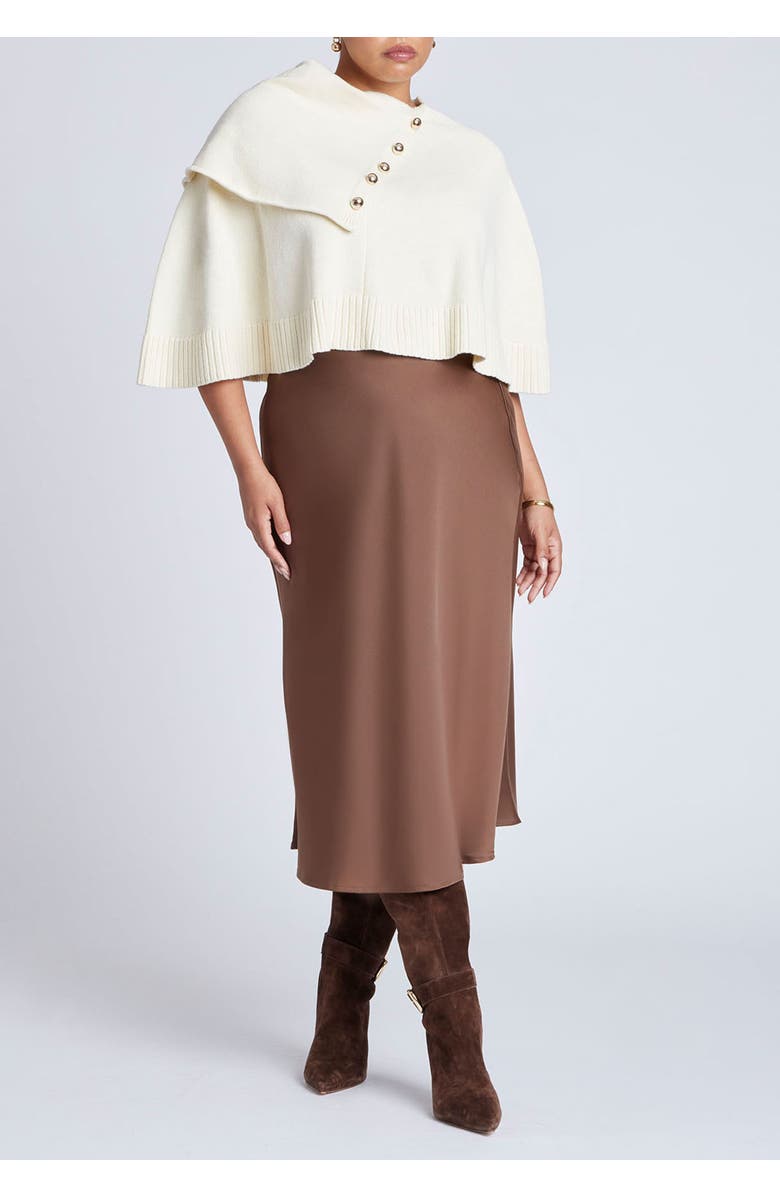 ELOQUII Button Detail Sweater Poncho, Alternate, color, Dew