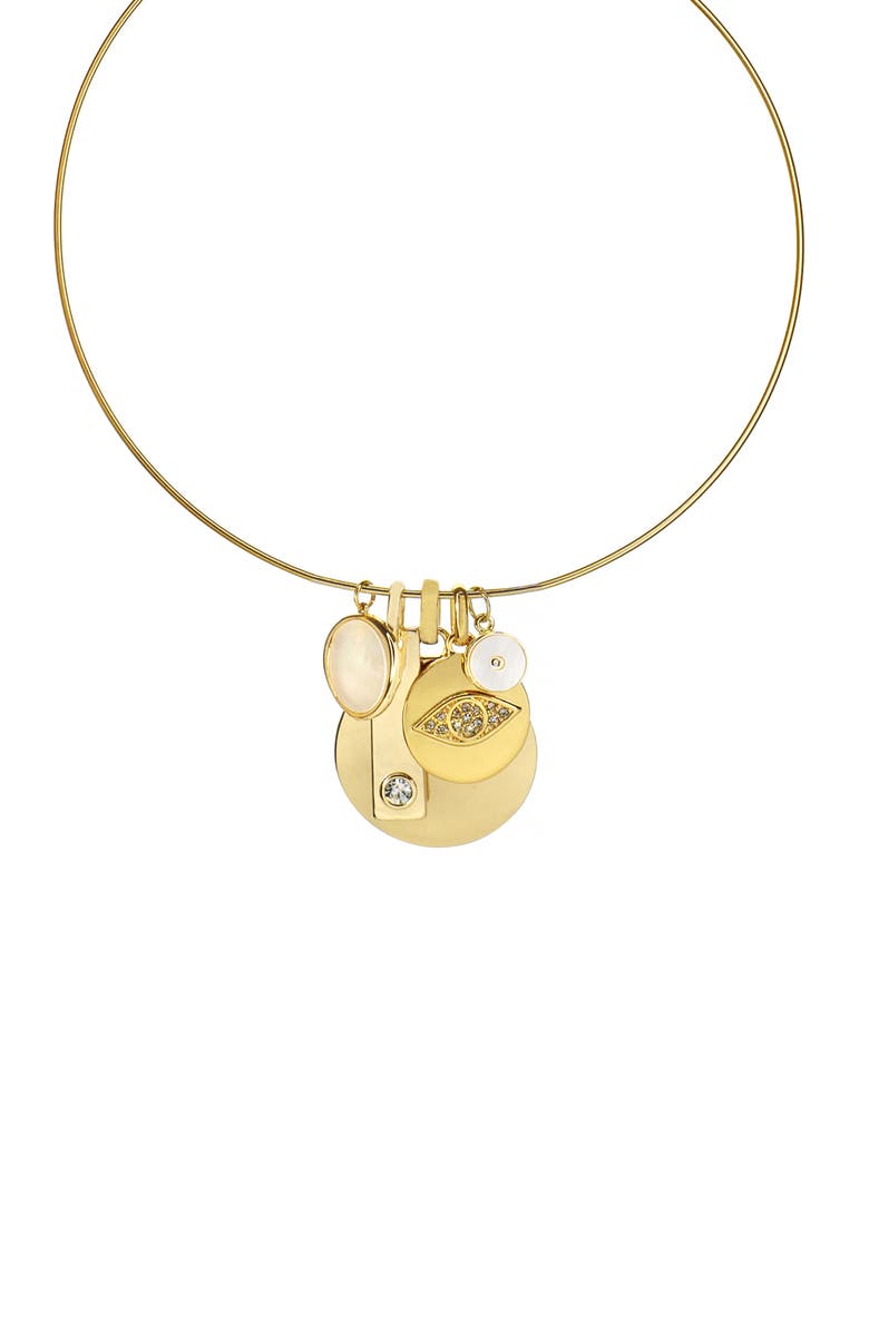 MARLYN SCHIFF Kora Charm Necklace, Main, color, Gold