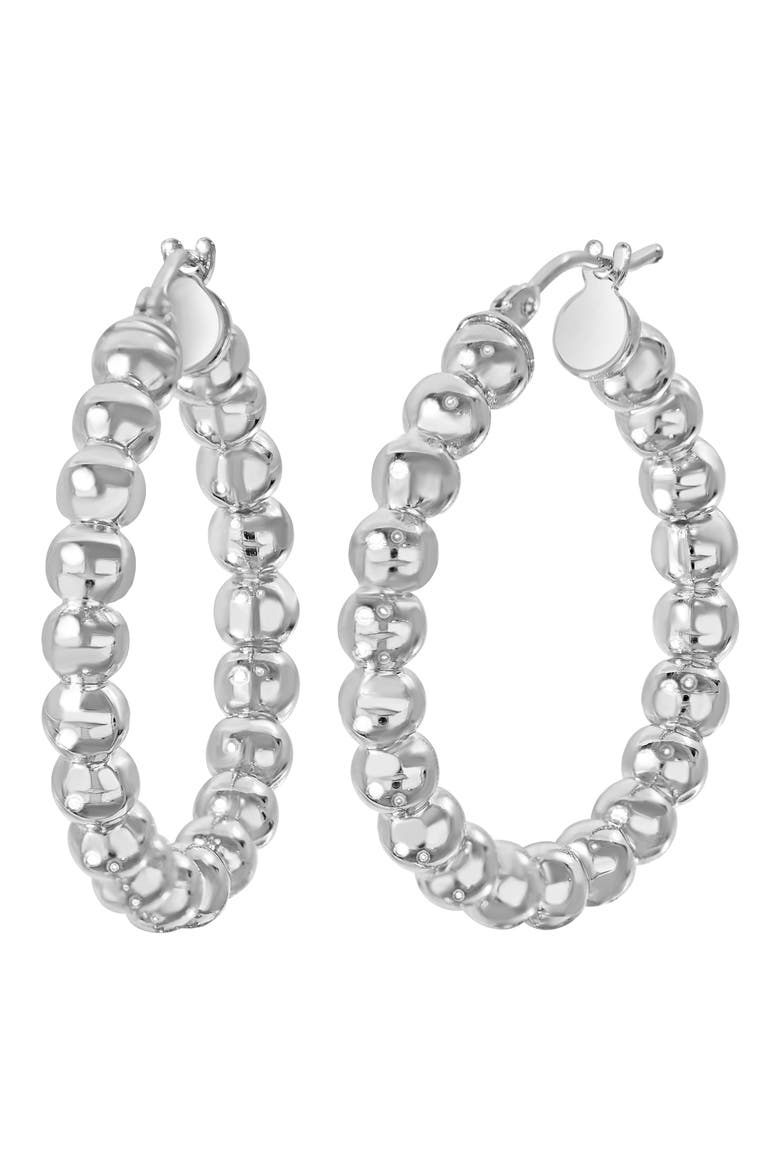 14K Hoop Earrings (Nordstrom Exclusive), Main, color, 14K WHITE GOLD