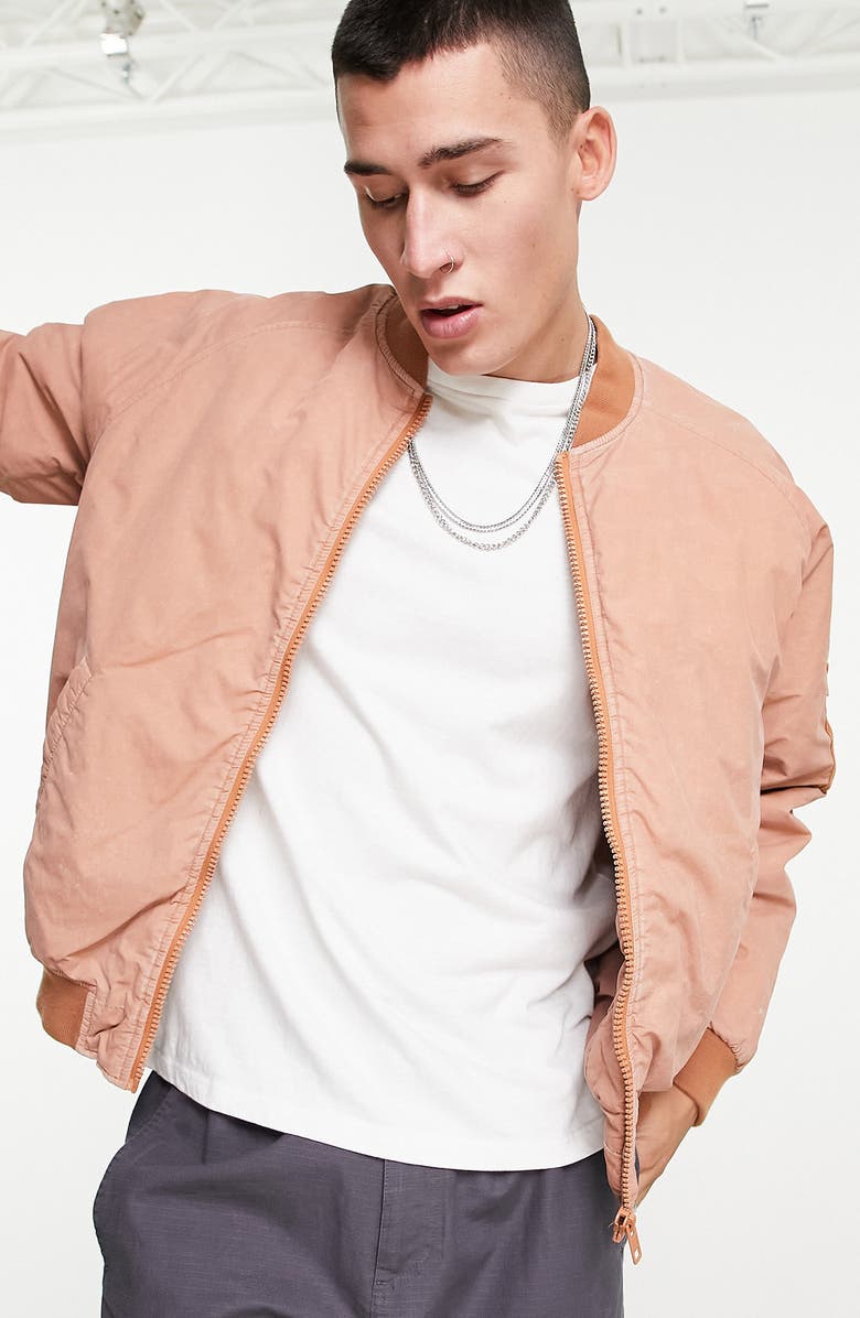 ASOS DESIGN Oversize Bomber Jacket, Alternate, color,