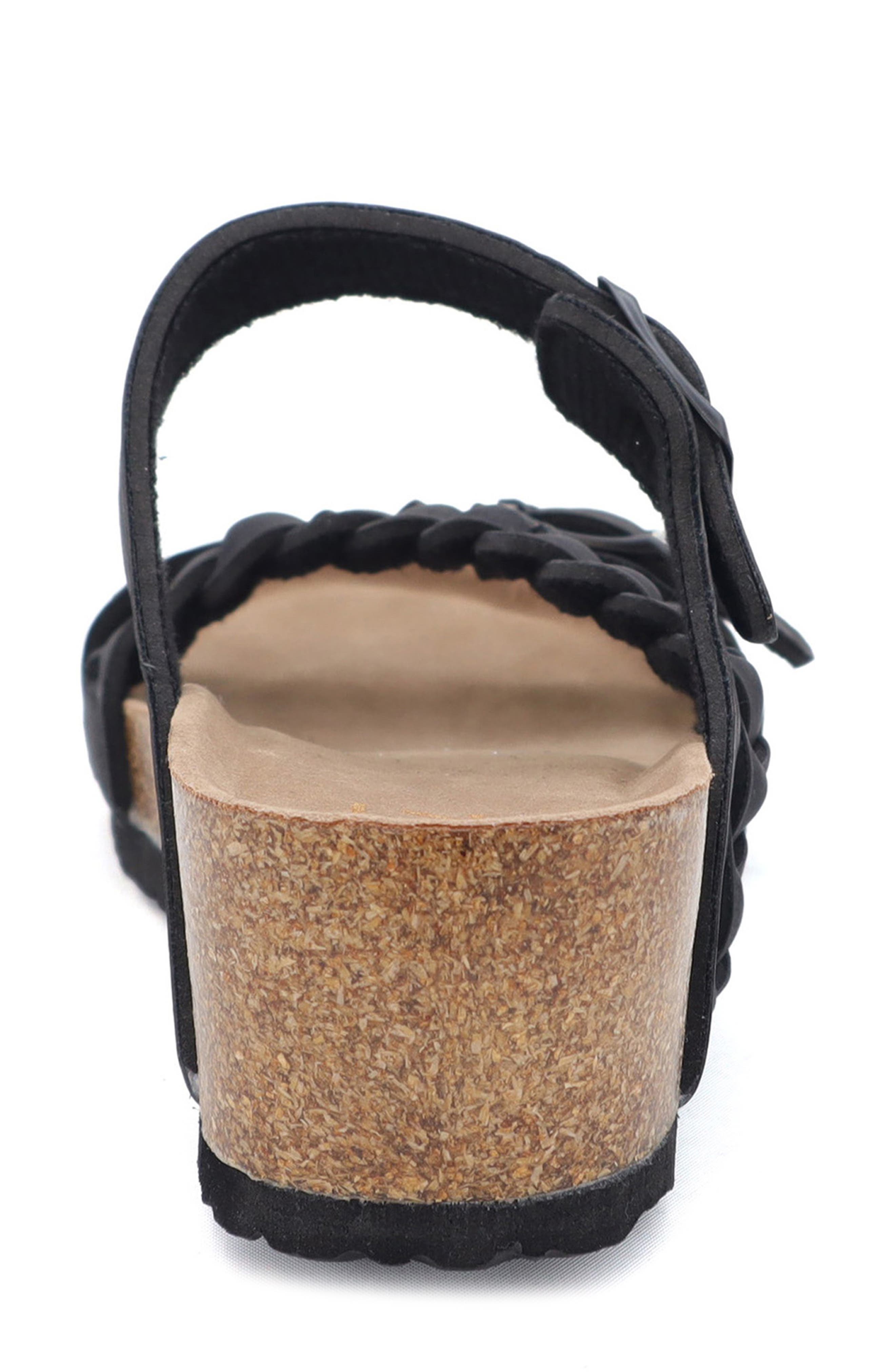 YOKI Lorayn Braided Strap Wedge Sandal, Alternate, color, Black