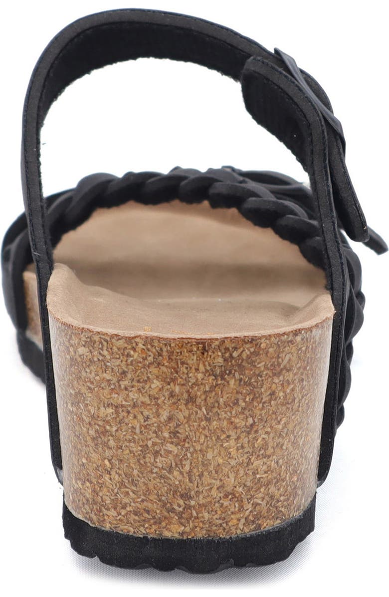 YOKI Lorayn Braided Strap Wedge Sandal, Alternate, color, Black