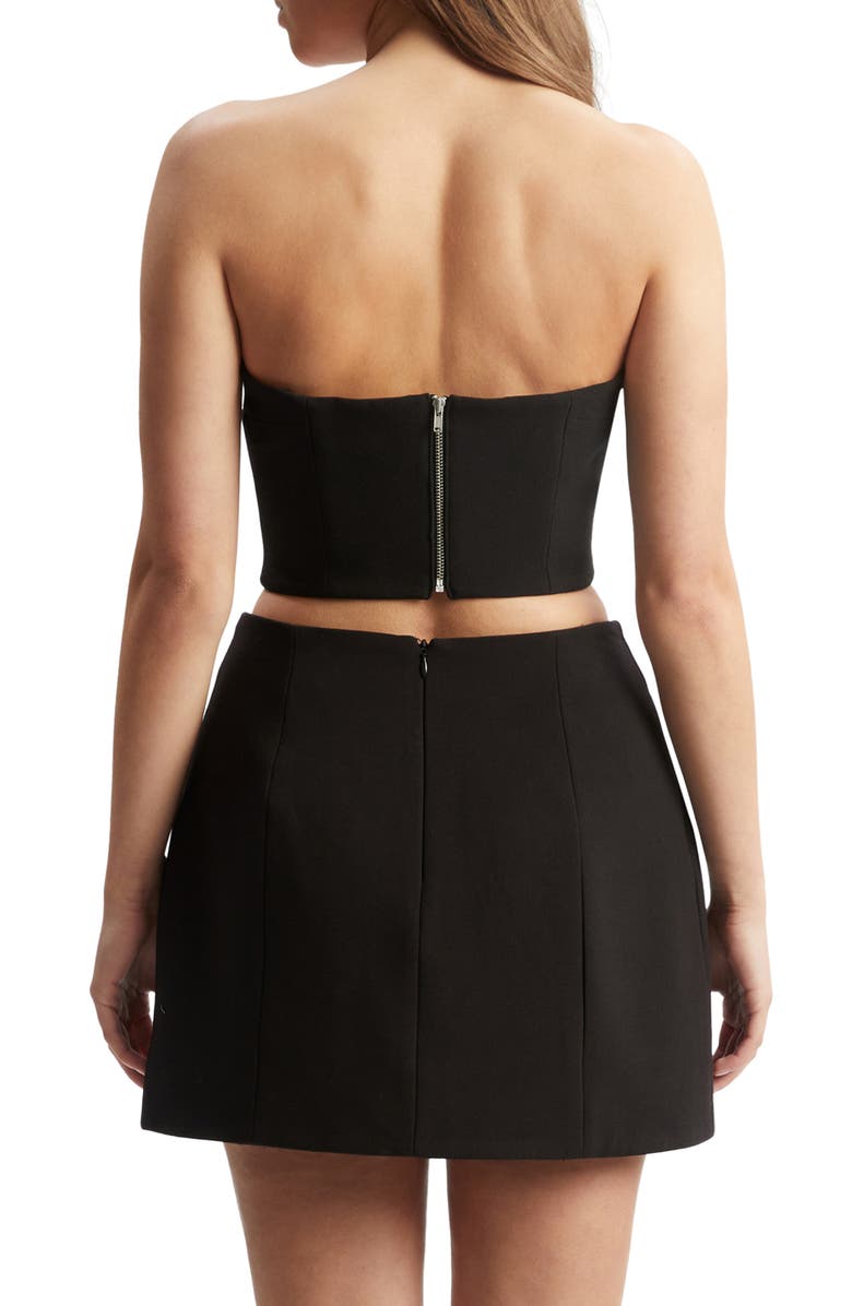 Bardot Delphi Strapless Crop Top, Alternate, color, Black