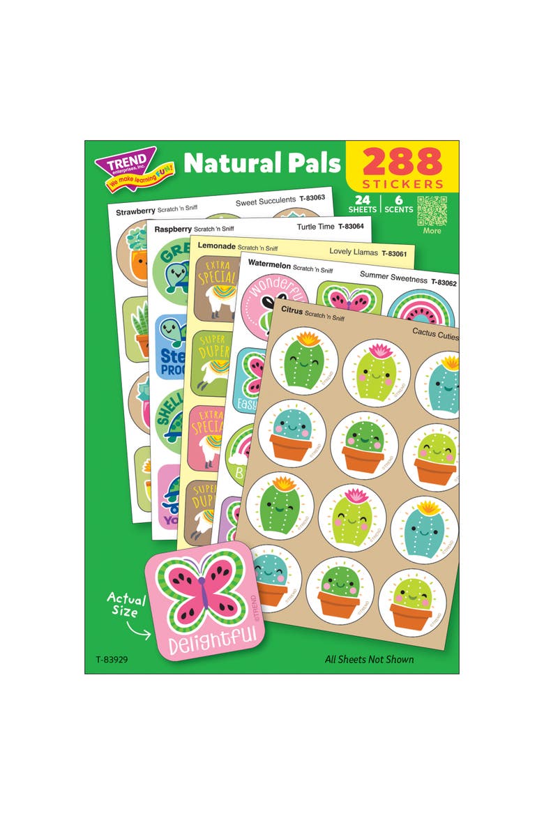 Scratch N Sniff Natural Pals, 288 Count Scented Stickers, Alternate, color, Multicolored
