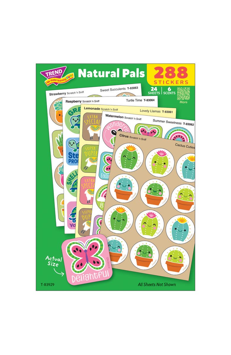 TREND Scratch N Sniff Natural Pals, 288 Count Scented Stickers, Alternate, color, Multicolored
